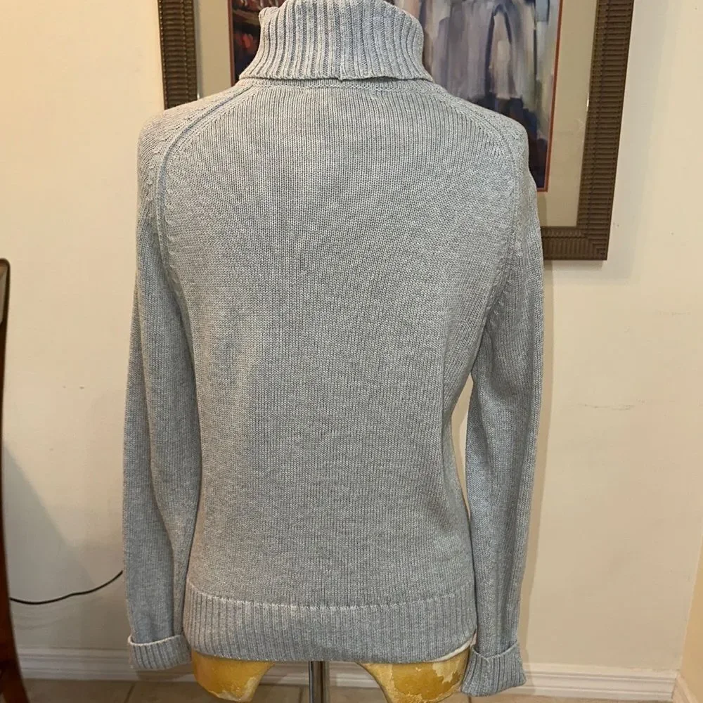 Pria Gray Cotton Turtleneck Sweater Size Medium